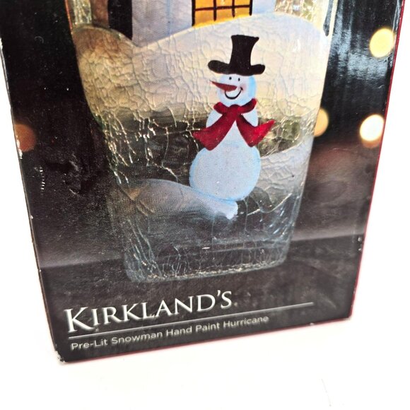Kirklands Pre-Lit Snowman Hand-Painted Glass Vase Decorative Accent Winter vl800 - Picture 8 of 9